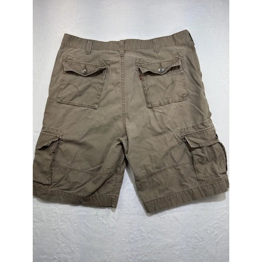 Levis Cargo Shorts Mens‎ 38 Beige 12 Inch Inseam Pockets Casual Cotton Utility